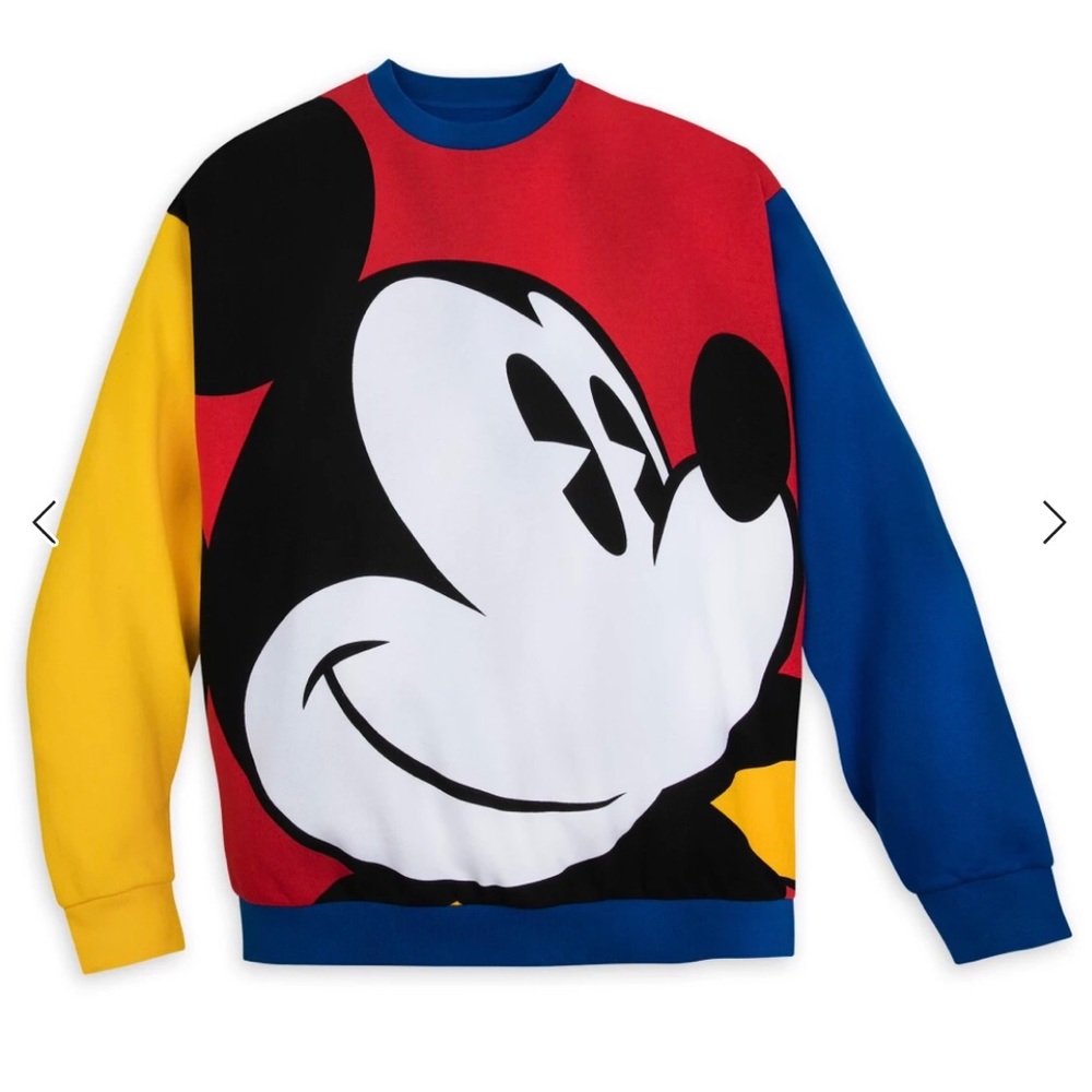 Men’s colorblock Mickey Mouse crew neck sweater